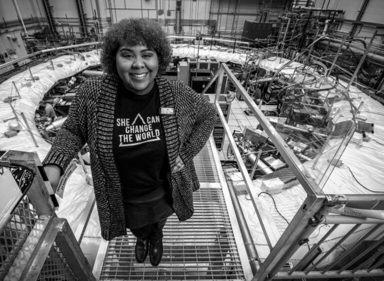 ICWIP USA Country Team Leader (2021) Jessica Esquivel in her home ground in Fermi Lab. Photo credit: Fermi Lab